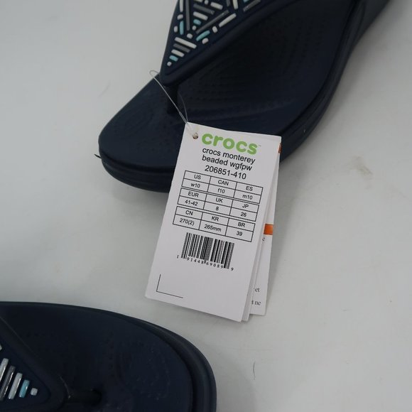 CROCS Navy Blue Women's Sandals - Picture 4 of 10